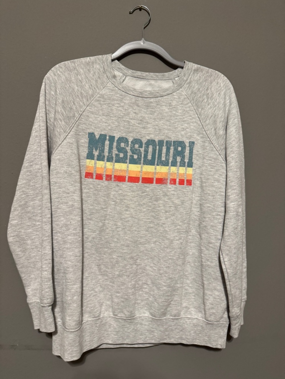 State of Mind Heather Gray Crewneck with Navy Label